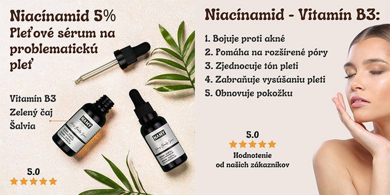 Niacínamid - vitamín B3 - pre zjednotenie pleti