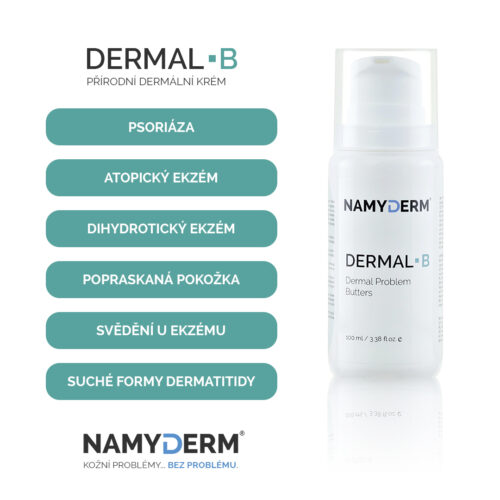 DERMAL B - přírodní dermální krém. Psoriáza, atopický ekzém, dermatitida.